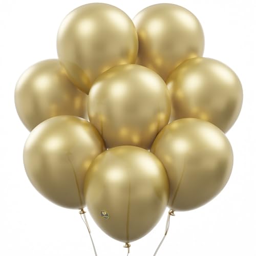 AFTERLOON® Biodegradable Balloons 24 pcs Gold 12 Inch, Matte Color Thickened Extra Strong Latex Helium Float, Multicolor C...