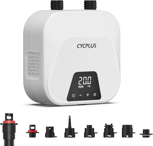 CYCPLUS 20PSI High Pressure Smart SUP Air Pump, Rechargeable Battery-Powered, Intelligent Dual Stage Inflation & Deflatio...