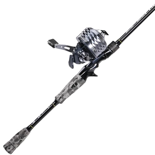 Sougayilang Spincast Reel and 2-Piece Fishing Rod Combo, Durable Fishing Rod with EVA Handle, Anti-Reverse Reel with Pre-S...