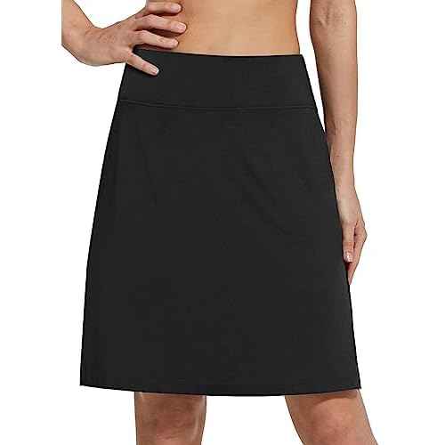 baleaf Women's 20" Knee Length Golf Skorts Long Athletic Tennis Skirts for Women Active Casual Pockets UV Protection