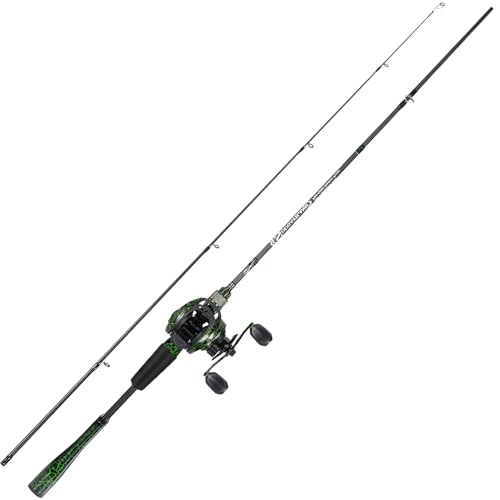 Sougayilang Casting Fishing Rod Combos, IM6 Graphite 2Pc Blanks, Anti-Reverse Baitcasting Reel, Stainless Steel Guides