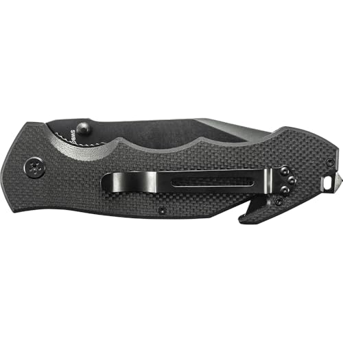 Smith & Wesson Border Guard SWBG6TS 10.1in S.S. Folding Knife with 4.2in Serrated Tanto Blade and G-10 Handle for Outdoor,...