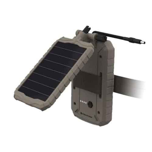 Stealth Cam Durable Sol-Pak Solar Battery Pack, 12V Solar Power Panel, Rechargeable Battery & Insulated Cable, Compatible with All Wireless/Cellular Trail Cameras - 5000 mAh