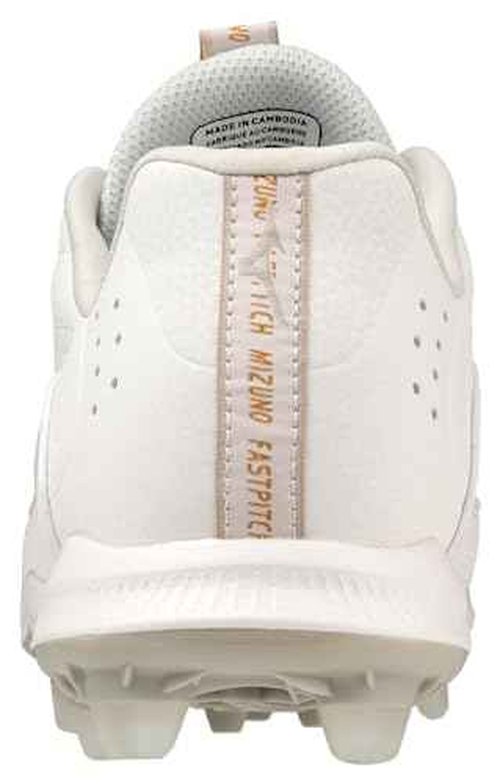 Mizuno Women's Finch Elite 6 Low TPU Softball Cleat, White, 8.5