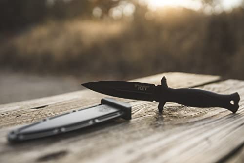Smith & Wesson 8.5 in High Carbon SS Fixed Blade Knife with 4 in False Edge Blade for Outdoor Tactical Survival and EDC,Black