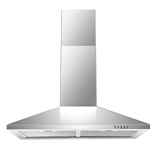 SNDOAS Range Hood 30 inch,Wall Mount Range Hood in Stainless Steel With Ducted/Ductless Convertible,Stove Vent Hood with A...