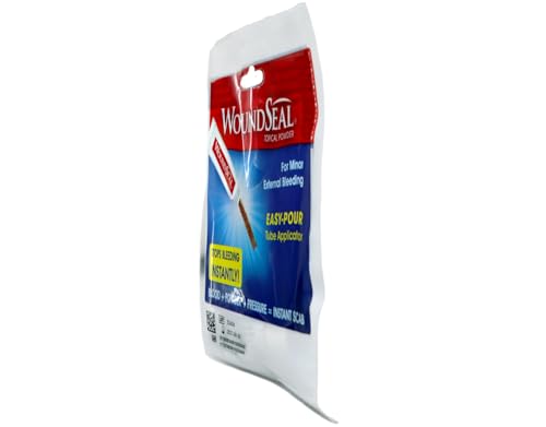 WoundSeal Topical Powder Wound Care First Aid for Cuts, Scrapes and Abrasions Single Use, 4 count (Packaging May Vary)