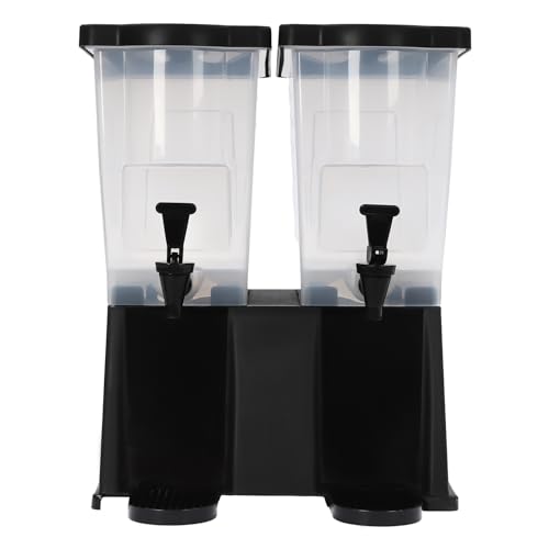 6 Gallon Beverage Dispenser, 22L Double Tank Juice Dispenser w/ 2-Faucets & Lid, Commercial Juice Beverage Containers, Det...