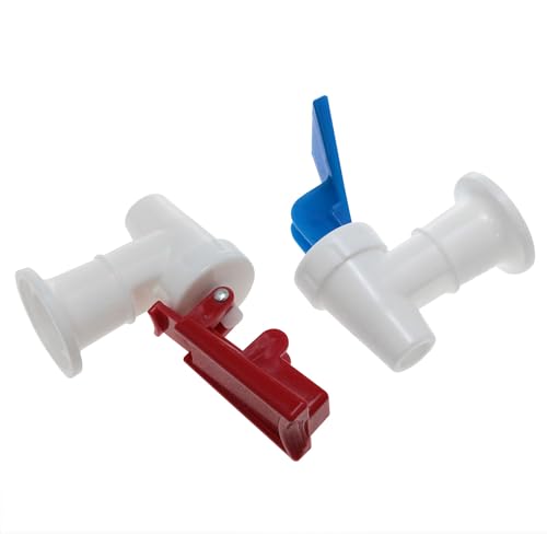 Xhziy Plastic Water Cooler Faucet Reusable Tap Outlet Leak Proof Water Drink Rod Pour Valve Tank Faucet Red with Safety Lo...
