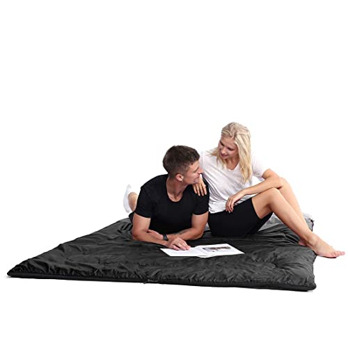 oaskys Double Sleeping Bag for Adults with 2 Pillows - Queen Size XL Waterproof Sleeping Bag for All Season Camping Hiking...