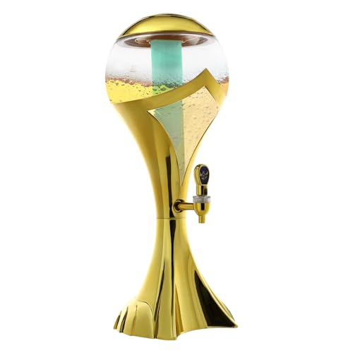 3L/101.5Oz Drink Dispensers Tower with Ice Tube Portable Sphere Wine Dispenser w/Faucet Tall Beer Dispenser for Drinks Ice...