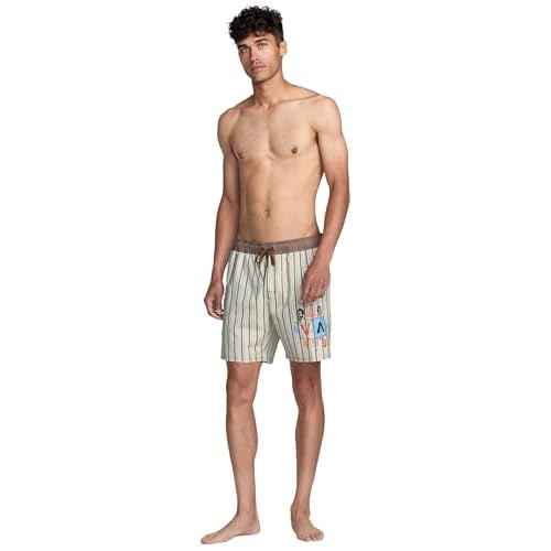 RVCA Men's Elastic Waist Boardshort, Featuring a Faux Fly & Pockets on the Side Seams.