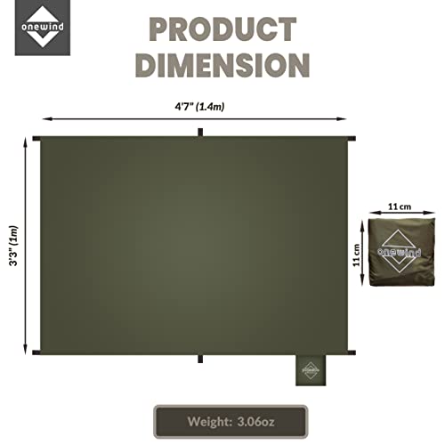 Onewind Compact Footprint, 4000mm Waterproof Rate PU Coating, 55" *39"Ultralight Camping Floor Ground Sheet with Carry Bag...