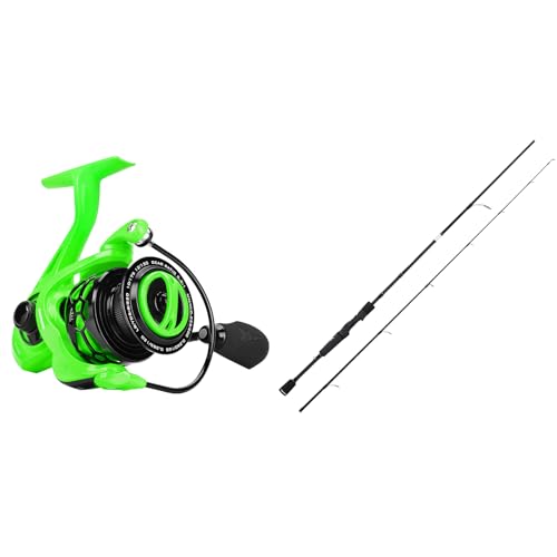 KastKing Zephyr Spinning Reel Green Size 3000 & KastKing Crixus Fishing Rods, Spinning Rod 6ft 6in-Medium - Fast-2pcs
