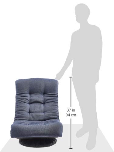 Amazon Basics Swivel Foam Lounge Chair with Headrest, Floor-Compatible, Adjustable, Gaming, 26.3D x 23.5W x 13.7H in, Deni...