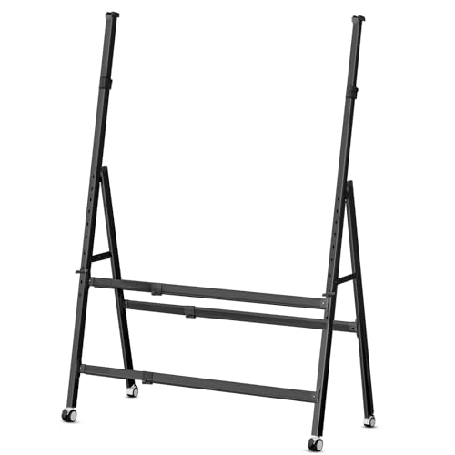 MAKUANG A-Frame Foldable Whiteboard Stand, Height and Width Adjustable, Mobile Stand with Wheels for All Heavy Duty Glass ...