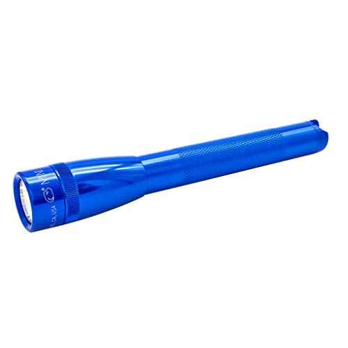 MagLite Mini LED Flashlight - Ultra Bright 127 Lumens, Adjustable Beam, Water-Resistant IPX4, Shock Resistant, 2 Power Modes, includes 2 AA Premium Alkaline Batteries - (Combo Pack, Blue)