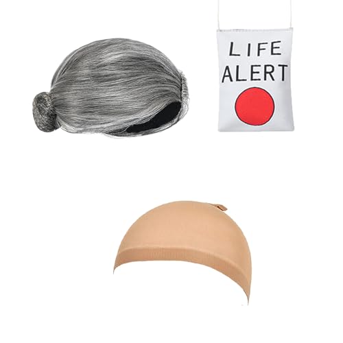 Z-Shop Old Lady Costume for Girls 100th Day of School Costume Grandma Granny Dress with Wig for Kids