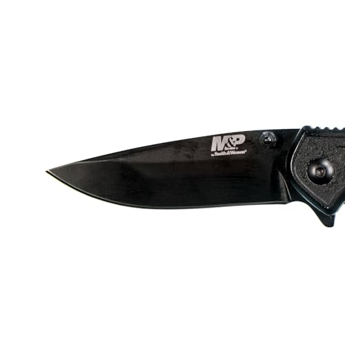 Smith & Wesson M&P Bodyguard 6.5in Stainless Steel Folding Knife with 2.75in Clip Point Blade and Nylon Handle for Outdoo...