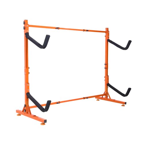 VEVOR Freestanding Kayak Storage Rack, Kayak Stand for 2 or 4 Kayak Canoe Paddleboard, Heavy-Duty Steel Kayak Hanger Holde...
