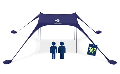 Sun Ninja Beach Tent Sun Shelter UPF50+ - Easy Pop Up Beach Canopy - Outdoor Shade for Camping Trips, Fishing, Backyard Fu...