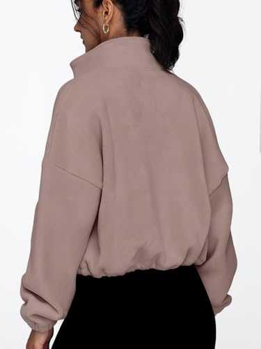 AUTOMET Womens Fleece Jackets Zip Up Oversized Sweatshirts Winter Clothes Long Sleeve Crop Sherpa Fall Outfits Fashion