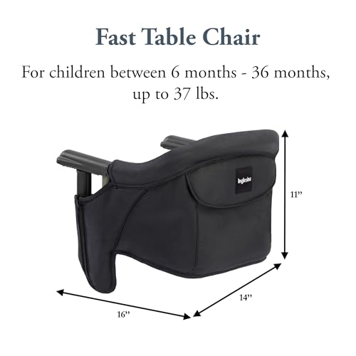 Inglesina Fast Table Chair, Black - Portable Baby High Chair - for Babies & Toddlers up to 37 lbs - Collapsible Design - F...
