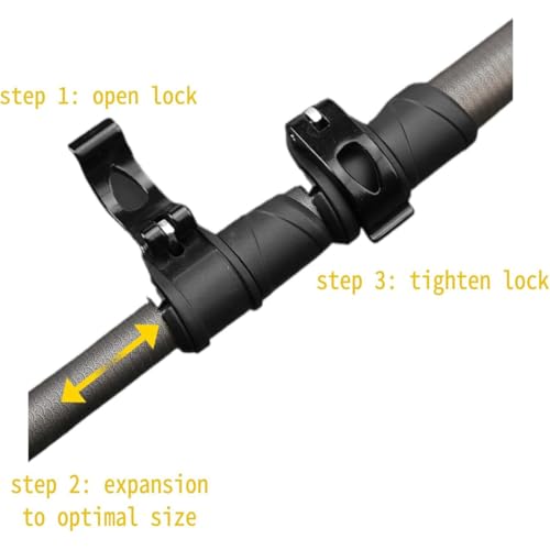 Black Foldable Hiking Pole (Carbon Fiber, Lever Lock, Storage Bag), 130cm, 1-Piece