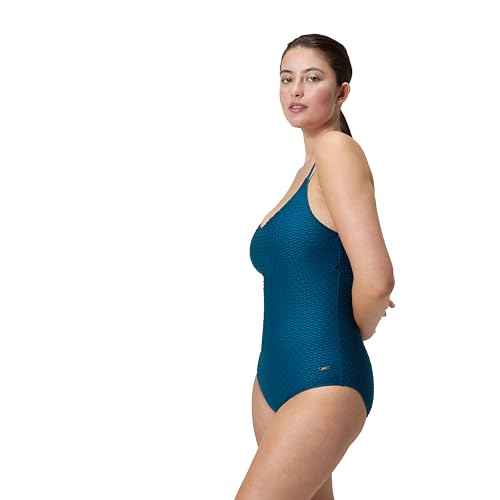 Speedo Womens Swimsuit One Piece V-Neck Strappy Back Contemporary Cut