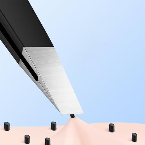 1-Pack Stainless Steel Tweezers for Splinter Removal, Eyebrows & Crafts, Non-Magnetic Hard Tip with Strong Hold, Durable M...