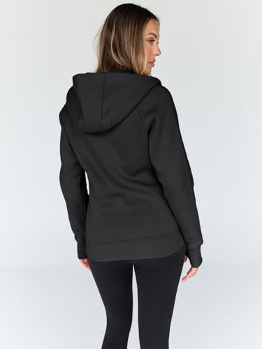 Trendy Queen Women's Full Zip Up Hoodie - Fitted Long Sleeve Sweatshirts for Fall and Winter