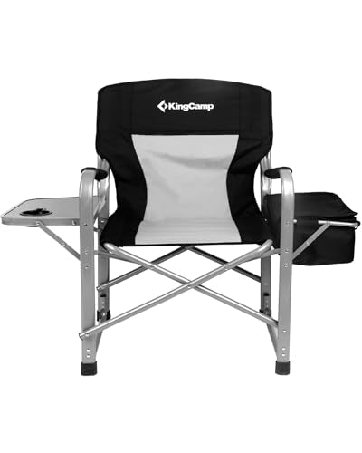 KingCamp XXL Oversized Directors Chair with Side Table, Heavy Duty Camping Chairs 600lbs with Cooler Bag, Portable Folding...