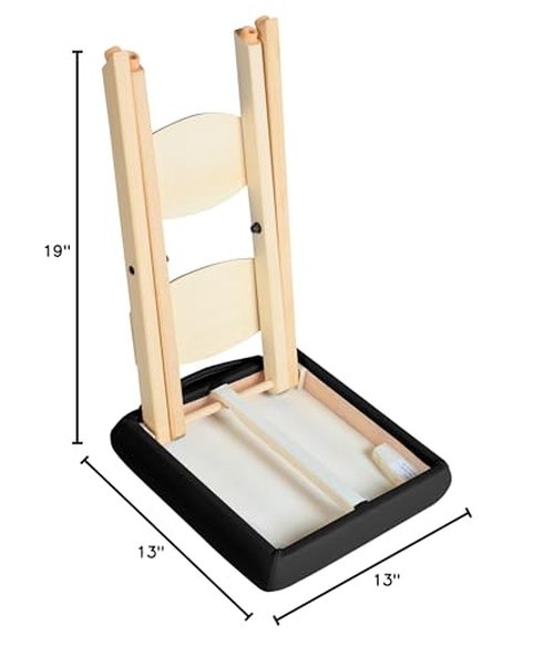 Master Massage Wooden Portable Folding Massage Stool- Lightweight Wood Foldable Tattoo Stool-Portable Tattoo Stool-Mobile Chair Seat Easy to Carry, Black