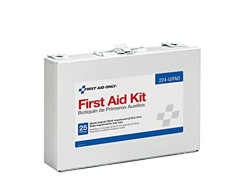 First Aid Only 224-U/FAO OSHA-Compliant 25-Person Emergency First Aid Kit for Office, Home Renovation, Job Sites, and Cons...
