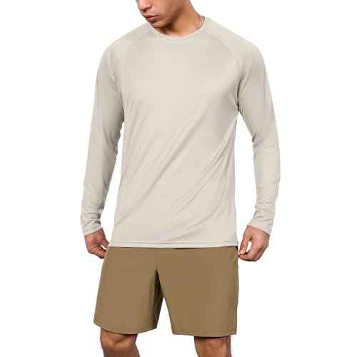 ODODOS Men's Quick Dry Long Sleeve Shirts UPF 50+ Sun Protection SPF Athletic Tops Workout Fishing T-Shirts