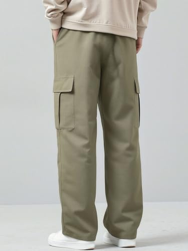 Men's Cargo Pants with Pockets, 1-Pack Straight Leg Workwear Joggers for Casual Outdoor Sports Fashion Trendy