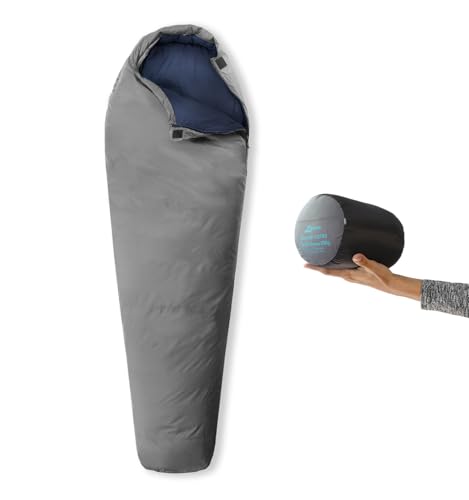 Litume Ultra Compact Down 3 Season Mummy Sleeping Bag, 700 Fill Power Sleep Sack for 3 Season, Ultra Lightweight, Compact ...