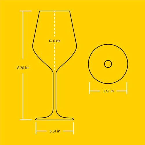 JoyJolt Layla White Wine Glasses, Set of 4 Italian Glasses, 13.5 oz Clear – Made in Europe