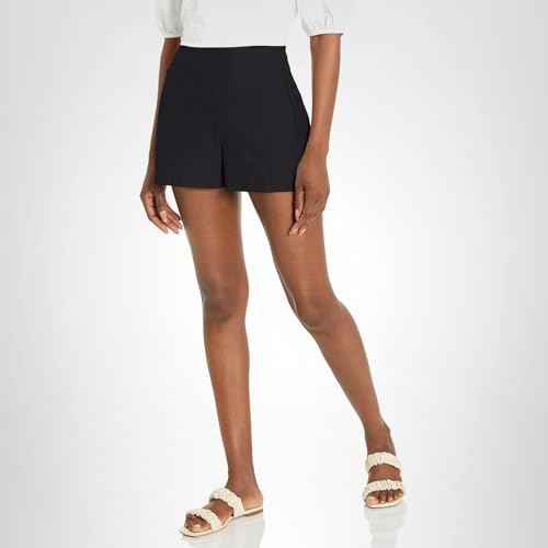 Club Monaco Women's Textured Short, Soot Black, 10