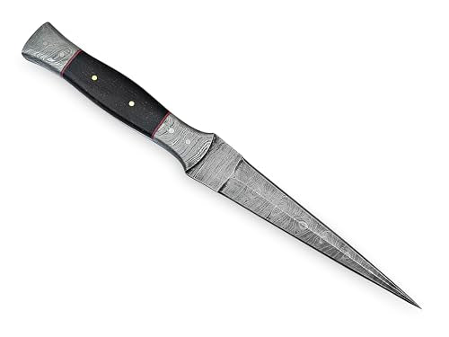 Generic Handmade Damascus Hunting Knife with sheath - Fixed Blade Hunting Knives for Men - Handmade Damascus Double Edge D...