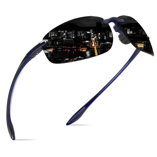 WISTON Sports Polarized Sunglasses for Men Women Tr90 Rimless Frame for Running Fishing Baseball Driving W8001