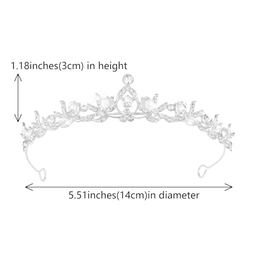 Crystal Tiaras & Crowns for Women, Bride Royal Queen Headband Princess Headpieces for Birthday Cake Crown & Prom Pageant P...