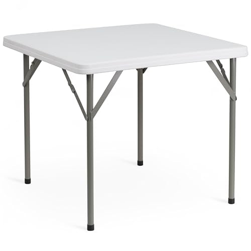 Flash Furniture Elon 2.85' Square All-Occasion Plastic Folding Event Table with Locking Legs, Folding Banquet Table for In...