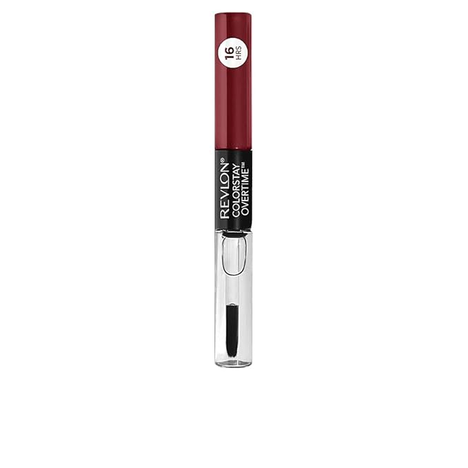 Revlon Liquid Lipstick with Clear Lip Gloss, ColorStay Overtime Lipcolor, Stocking Stuffer for Women, 140 Ultimate Wine, 0.07 fl oz