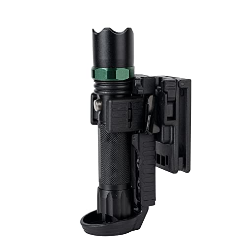 TACNEX Quick Release Flashlight Holder w/MOLLE Vest Clip Tactical Torch Holster Carrier Rotatable Light Carry Case Stand f...