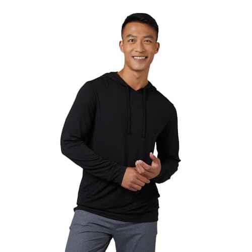 32 Degrees Men's Cool Classic Long Sleeve Hooded T-Shirt | Anti-Odor | 4-Way Stretch | Moisture Wicking