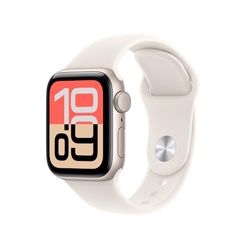 Apple Watch SE 3 [GPS 40mm] Smartwatch with Starlight Aluminum Case with Starlight Sport Band - S/M. Fitness and Sleep Tra...