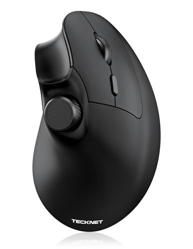TECKNET Ergonomic Mouse, Rechargeable Wireless Bluetooth Mouse (BT 5.0/5.0+2.4G), Vertical Mouse with Volume Knob, Quiet C...