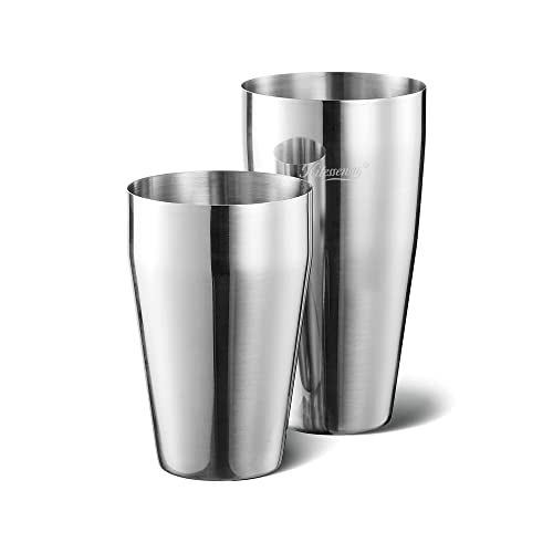 KITESSENSU Cocktail Shaker Set, 2-Piece Boston Shaker Set for Drink Mixing, Premium 18/8 Stainless Steel Martini Shaker fo...