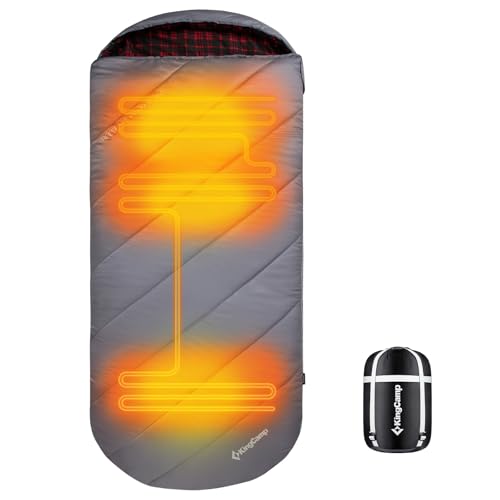 KingCamp Sleeping Bag for Adults, Cold Weather & Warm Extra Wide Big & Tall XL Portable Waterproof Flannel Sleeping Bags, ...